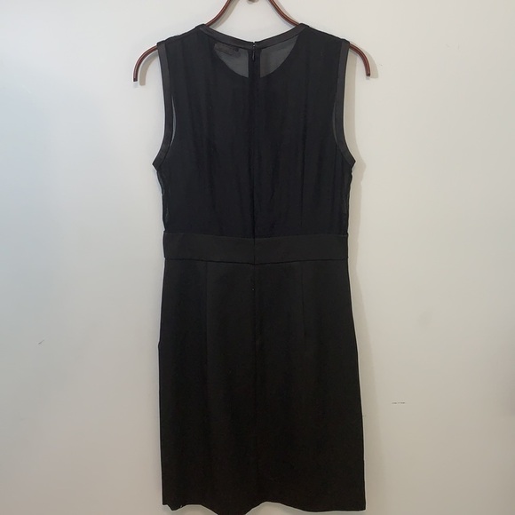 BCBGMaxAzria || Black Tuxedo Ruffle Sheer Sleeveless Sheath Silk Cotton Dress 6 - Picture 17 of 17